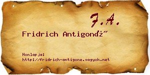 Fridrich Antigoné névjegykártya